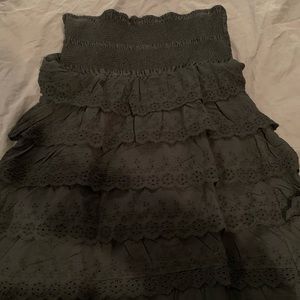 Cotton lace strapless dress
